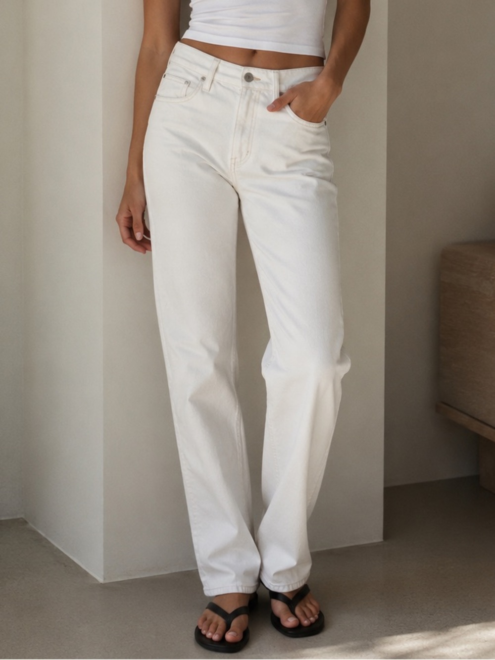 Citizens Of Humanity Charlotte White Straight-Leg Women's Jeans (Size 26)